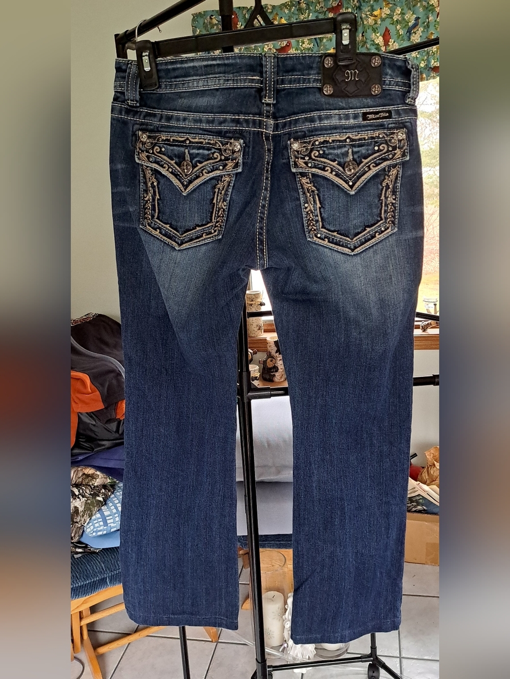 Miss Me Dark Blue Embellished Boot Cut Jeans size 30